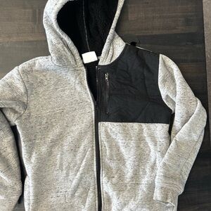 Kids Gray and Black Hoodie Jacket